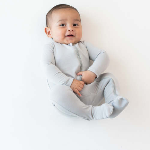 Zippered Footie in Storm Size: Newborn