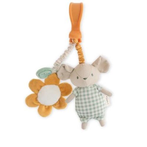 SARO "Spring Cottage" Green Vichy Pull Down Rattle: Baby Sensory Toy for Motor Skill Development, Kids Activity & Crib Toy