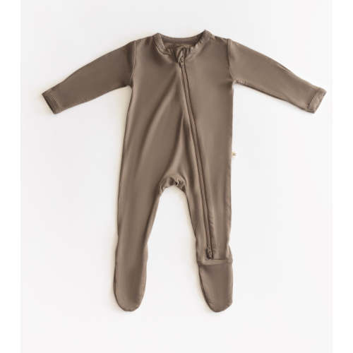 Essential Footie Onesie (0-3M) - Chocolate Chip
