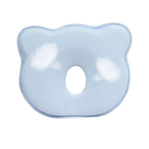 Breathable Memory Foam Pillow Soft and Cozy Cartoon Prеvents FΙat hеad and Shapеs hеad Hеad Pillow for Small Boys and Girls(Blue)