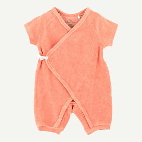 Coral Terry Kimono Romper
