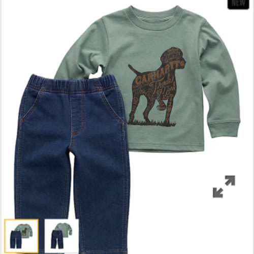 Boys' 2-Piece Long Sleeve Dog T-Shirt & Denim Pant Set (Baby) | Baby Boy Pants & Shorts (0-24M) | Carhartt