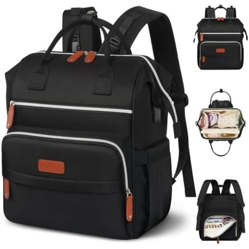 Baby Diaper Bag Backpack, Waterproof Multifunction Baby Boy Bag for Mom Dad With Changing Pad Insulated Pockets, Large Mommy Bag Breast Pump Backpacks (Black)