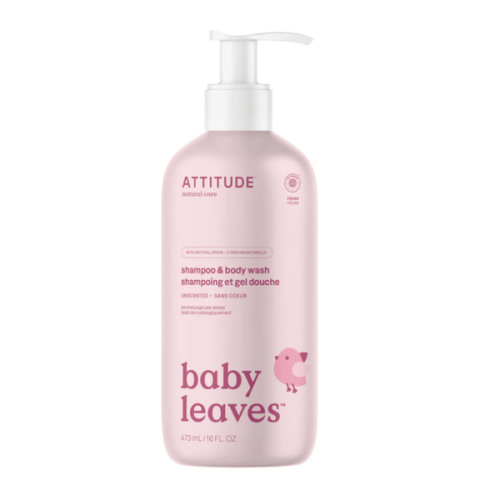 Attitude | Baby Leaves - Unscented Baby Shampoo & Body Wash 2-in-1