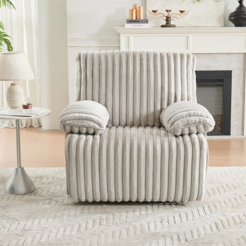 Pritchett Wide Corduroy Upholstered Glider Manual Living Room Recliner