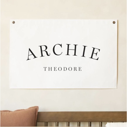 Nursery Wall Art | Personalized Baby Name Flag | Custom Fabric Wall Hanging | 51