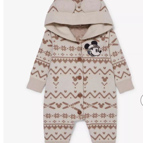 Disney Mickey Mouse Ski Knit Infant Hooded One-Piece - BoxLunch Exclusive | BoxLunch