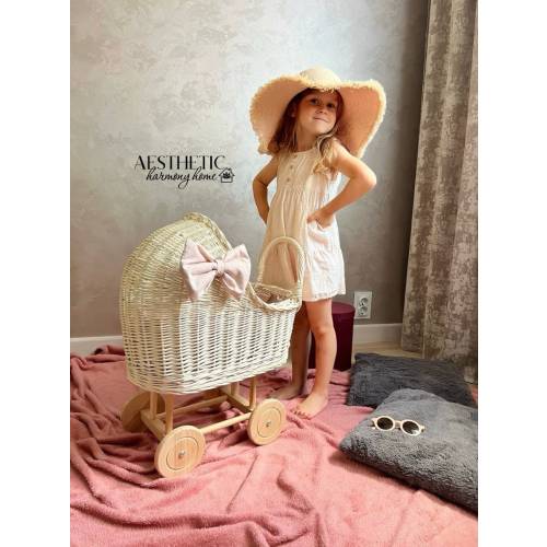 Wicker Baby Carriage, Doll Stroller, Flower Basket, Wicker Doll Stroller, Wicker Doll Pram, Wicker Willow Doll Stroller, Baby Shower Decor