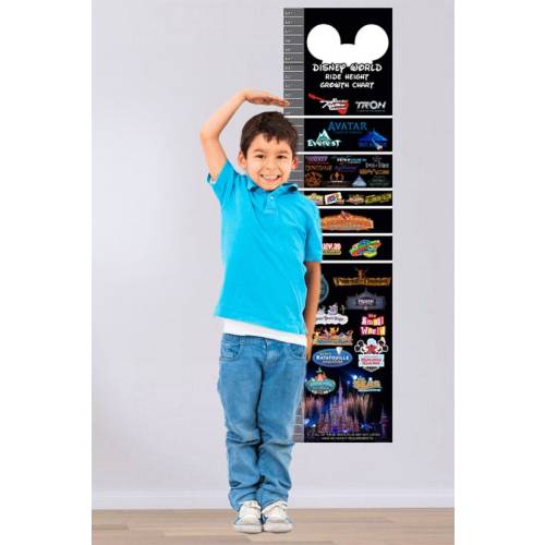 Disney World Ride Height Requirements Poster and Growth Chart Waterproof & Tear Resistant FREE SHIPPING!!!