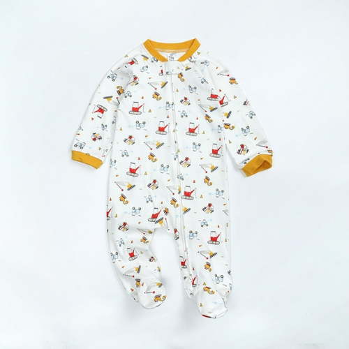 Hinvhai Kids Baby Girls Boys Long Sleeve Jumpsuit Clearance,Casual Classic Zipper Romper Flower Printed Solid Color Round Neck Jumpsuit Cotton Comfortable Rompers White 6-9 Months
