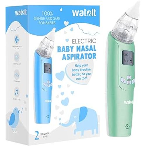 Baby Nasal Aspirator - Electric Nose Suction for Baby - Automatic Booger Sucker for Infants - Battery Powered Snot Mucus Remover for Kids Toddlers