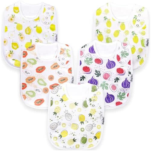 KiddyStar Organic Cotton Baby Bibs for Boys & Girls – Soft, Absorbent Teething & Drool Bibs - Adjustable Snaps for Toddlers