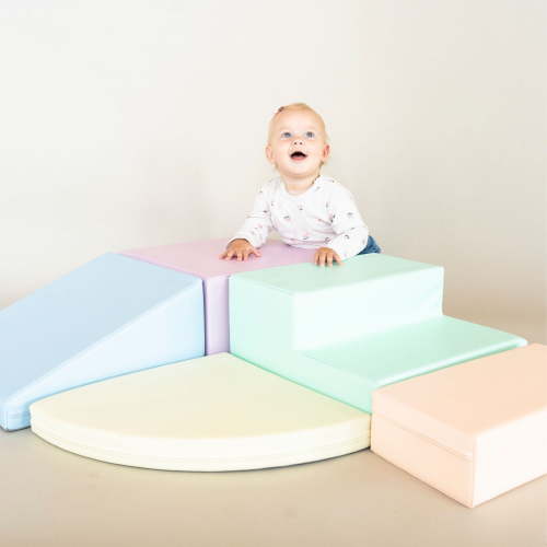 IGLU Soft Play Foam Climbing Blocks Set for Toddlers, Pastel Multicolor