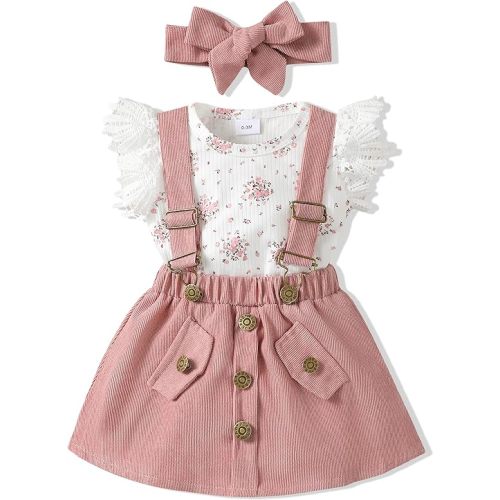Newborn Baby Girl Clothes Dresses Outfits Gifts Romper Top Overalls Dress Suspender Skirt Sets for Infant Girls