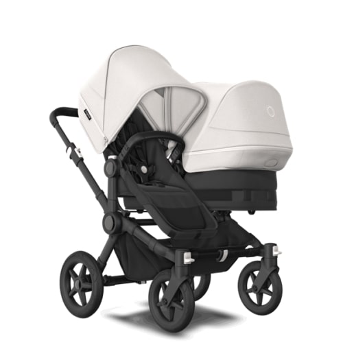 Bugaboo Donkey 5 Mono bassinet and seat stroller black base, grey mélange fabrics, grey mélange sun canopy