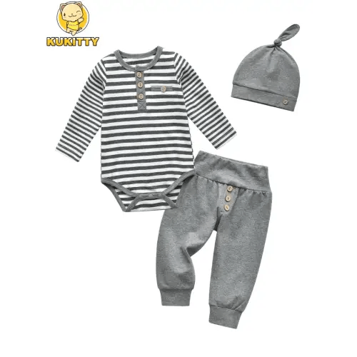 newborn infant baby boy clothes long sleeve stripe - Temu