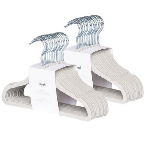 3 Sprouts Velvet Hangers 30 pack - Gray