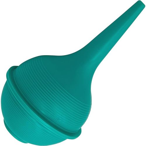 Sterile Rubber Bulb Syringe - 1 Pack, 3oz/90ml Ear Bulb Syringe For Removing Ear Wax, Baby & Adult Nasal Care, Sinus Rinse, Gentle Mucus Removal, Anti-slip Grip, Flat Bottom Design