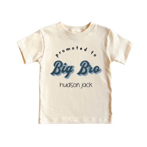 Personalized Promoted To Big Bro Tee | Natural