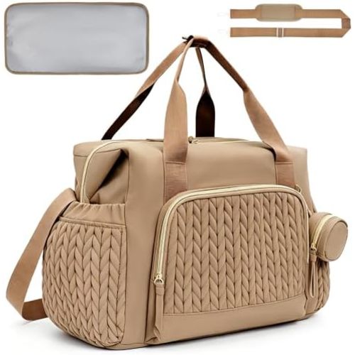 Nappy Diaper Bag Multifunctional Mommy Large Capacity Tote with Pacifier Case Waterproof Baby Changing Bags