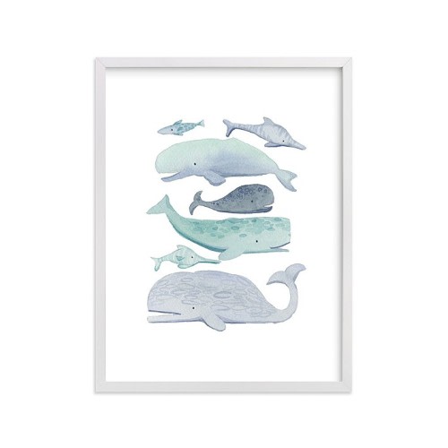 Minted® Blue Whales Wall Art by Kelsey Carlson