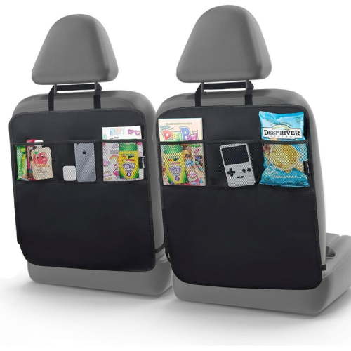 Todays Kids 2-Pack Car Seat Protector for Child Car Seat Kick Mat - Heavy Duty Car Back Seat Cover for Kids, Multipurpose Back Seat Car Organizer for Kids - Waterproof 600D Fabric, Easy to Clean