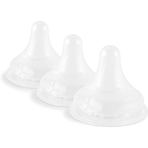 Pigeon Silicone Nipple (Stage 2) with Latch-On Line, Nurture & Nest, Natural Feel, 1+ Months, 3 Counts