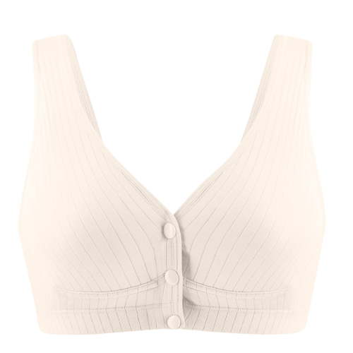 Odeerbi Maternity Bras for Women Front Closure Pregnancy Bras Wireless Splicing Nursing Vest Underwear Beige