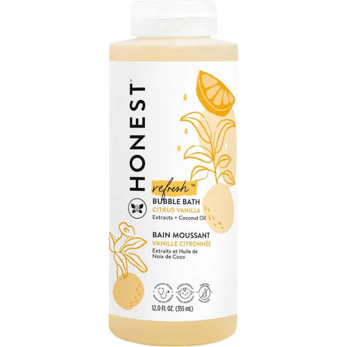 The Honest Company Foaming Bubble Bath, Naturally Derived, Tear-free, Hypoallergenic, Citrus Vanilla Refresh, 12 fl oz