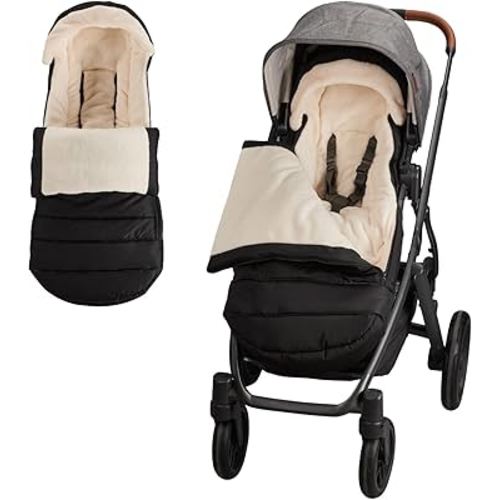 Buntting Bag Compatible with UPPAbaby Vista V2, V3, Vista, Cruz, Cruz V2, RumbleSeat, Ridge, Minu Strollers, Warm and ultra-plush Waterproof Bunting Bag. Universal, easily attaches to all strollers.