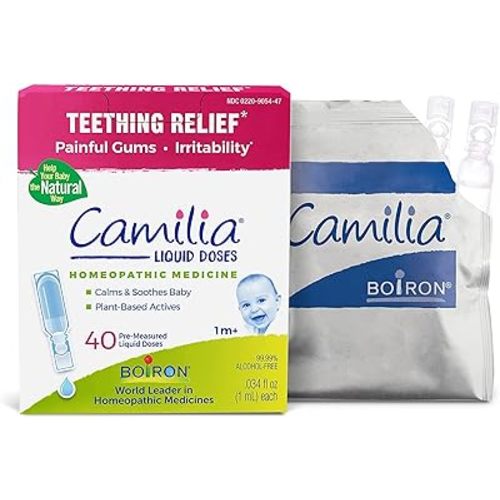 Boiron Camilia Drops - Relief of Painful or Swollen Gums and Irritability in Babies - for Daytime and Nighttime - Single Dose Liquid Droppers for Baby