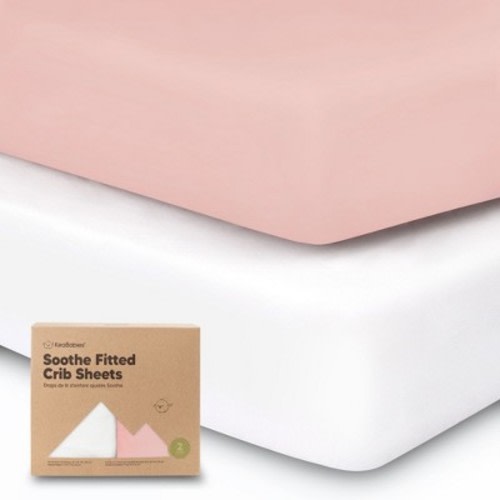 KeaBabies 2pk Soothe Fitted Crib Sheets Neutral, Organic Baby Crib Sheets, Fits Standard Nursery Baby Mattress, Color: Rose