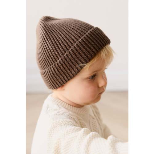 Leon Knitted Beanie - Espresso