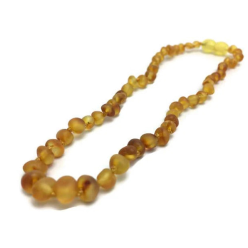 Raw Unpolished Amber Teething Necklace 12.5" Baby