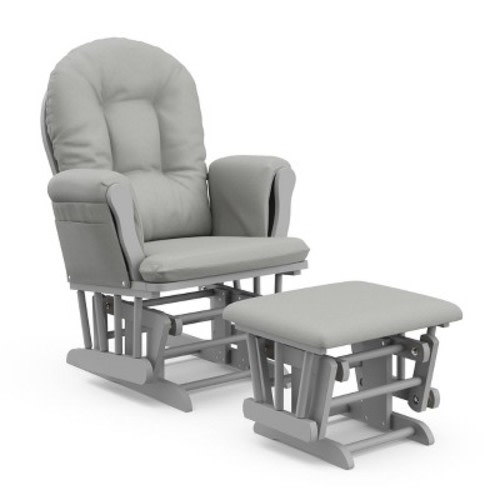 Storkcraft Hoop Glider Nursery Rocking Chair and Ottoman, Color: Pebble GrayLight Gray
