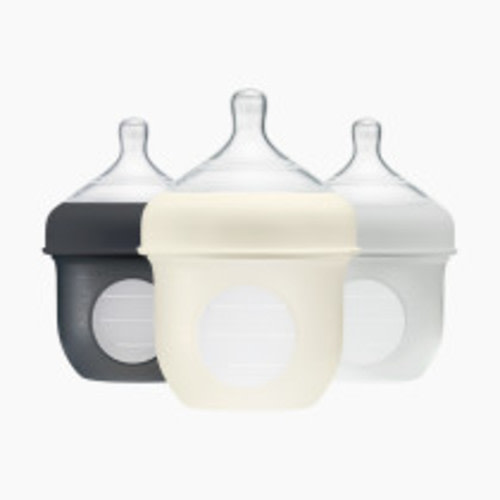 Boon NURSH Silicone Pouch Bottles - Gray, 4 Oz