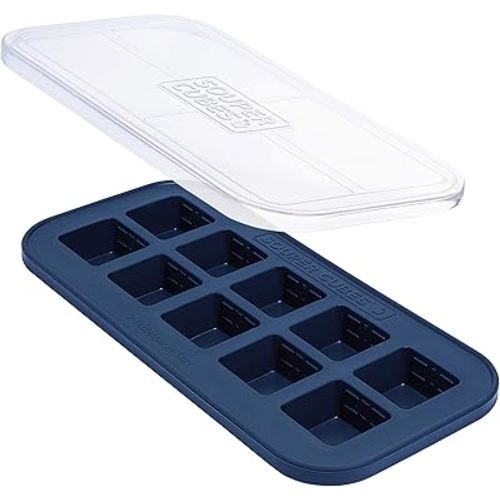 Souper Cubes 2 Tbsp. Silicone Freezer Molds - Perfect for Storing Garlic, Herbs, Ginger, Pesto, Tomato Paste, Lemon Juice, Purees and More - Silicone Baby Food Freezer Tray - Blueberry – 1-Pack