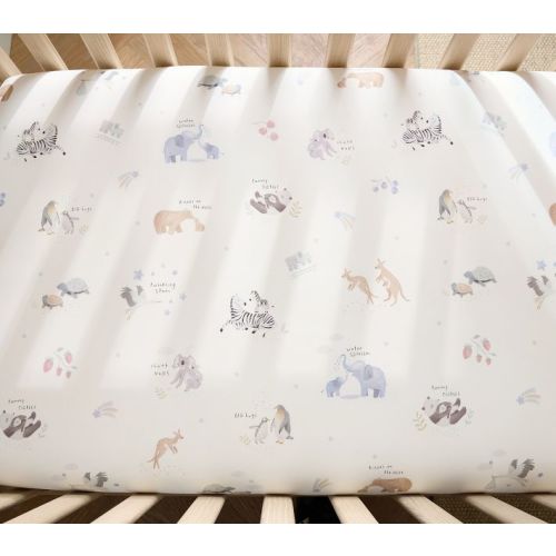 Avery Animals Organic Crib Fitted Sheet