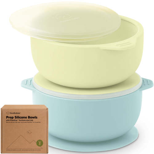 2-Pack Prep Silicone Suction Bowls (Pastel Sky)