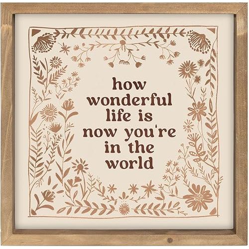 pechpell How Wonderful Life Is Now You're In The World Sign Nursery Decor