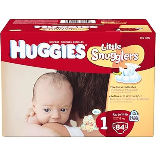 Huggies Little Snugglers Diapers, Size 1, 84 Count