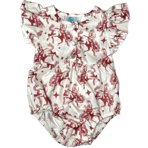 Shea Baby Plaid Bucking Horse Shirt Romper