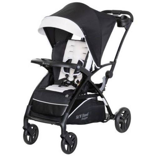 Baby Trend Sit N' Stand 5-in-1 Collapsible Shopper Stroller with Canopy, Visor, Extendable Storage Basket, Phone Tray, and 2 Cup Holders, Stormy