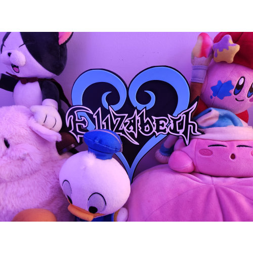 Personalized Kingdom Hearts Name Sign - Custom Gaming Wall Art - Game Room Decoration - Gift for Gamers