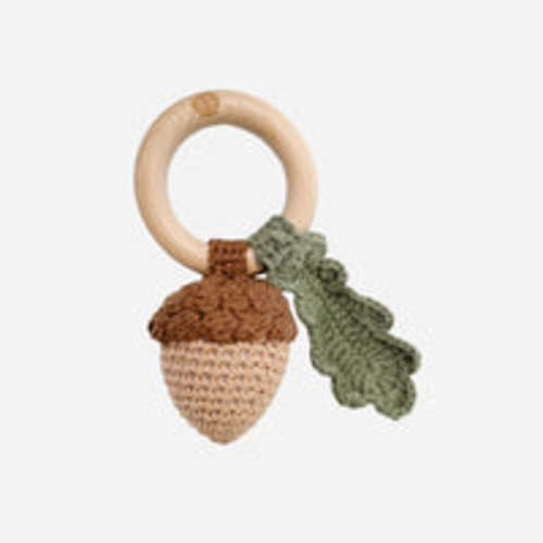 Acorn Cotton Crochet Rattle Teether