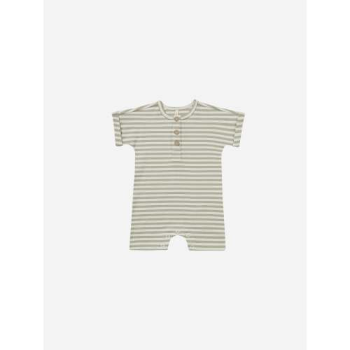Short Sleeve One-Piece || Sage Stripe