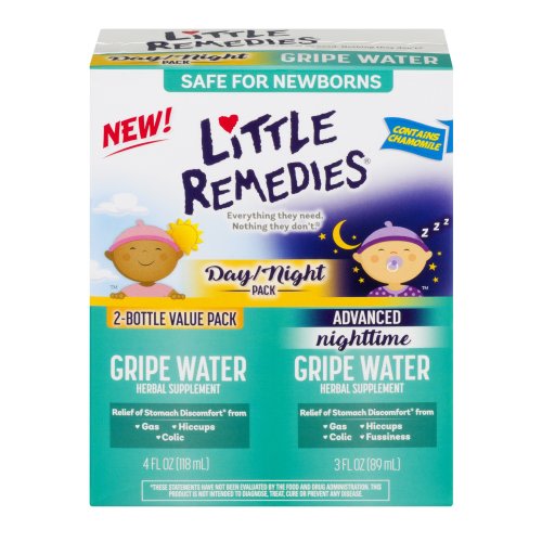 Little Remedies Day & Night Gripe Water Value Pack | Herbal Supplement | 2 Bottles | Gently Relieves Stomach Discomfort from Gas, Colic, and Hiccups | Safe for Newborns