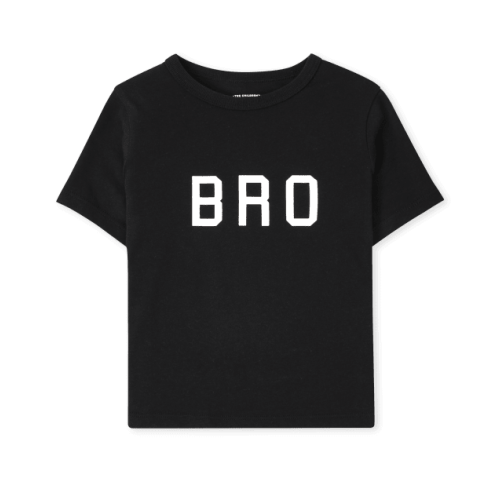 Baby And Toddler Boys Matching Family Bro Graphic Tee - Black