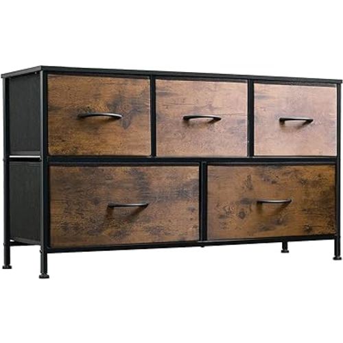 Amazon.com: Fabric Drawer Dresser for Bedroom Closet Organizers and Storage, Tall Chest of Drawers for Nursery, Entryway, Fabric Furniture Clothes Storage Tower with Steel, Wood Top (5-Drawer Tiger Stripes) : Home & Kitchen