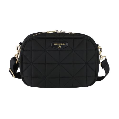 TWELVElittle Diaper Clutch 3.0 - Crossbody Diaperbag with Changing Pad, Detachable Pouch and Wipes Case. Machine Washable - Black